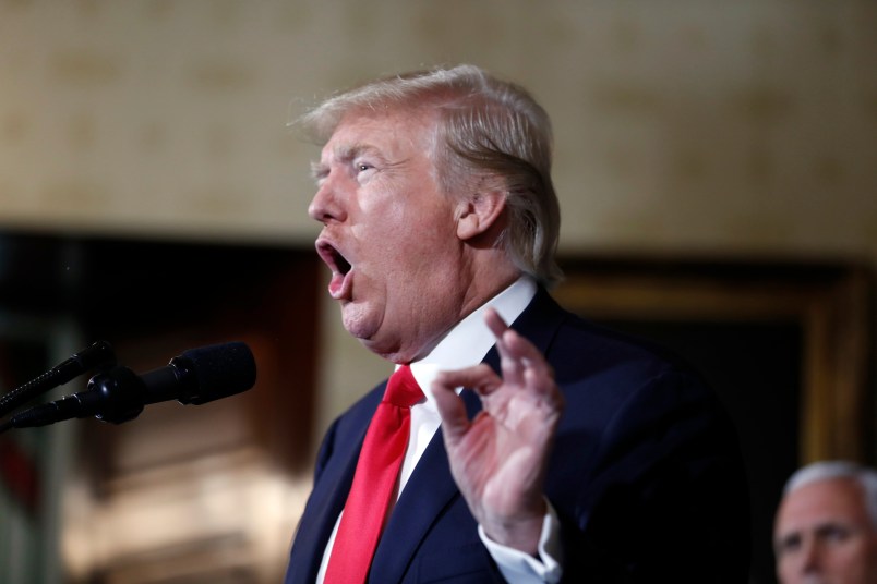 President Donald Trump speaks during an event about healthcare in the Blue Room of the White House, Monday, July 24, 2017, in Washington. (AP Photo/Alex Brandon)