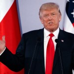 President Donald Trump speaks during a news conference with Polish President Andrzej Duda at Royal Castle, Thursday, July 6, 2017, in Warsaw. (AP Photo/Evan Vucci)