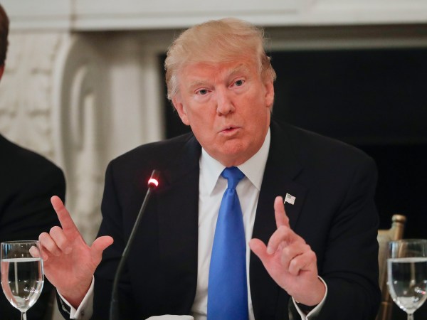 President Donald Trump speaks at a luncheon with GOP leadership, Wednesday, July 19, 2017 in the State Dinning Room of the White House in Washington. (AP Photo/Pablo Martinez Monsivais)