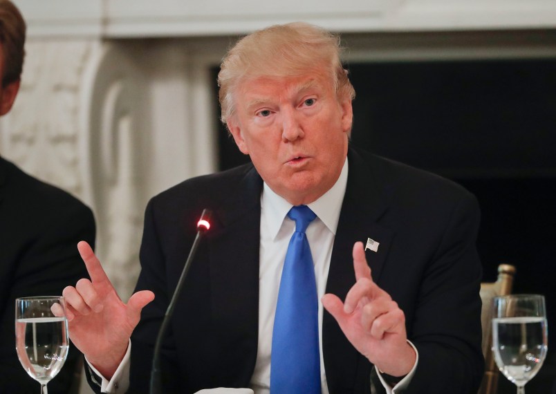 President Donald Trump speaks at a luncheon with GOP leadership, Wednesday, July 19, 2017 in the State Dinning Room of the White House in Washington. (AP Photo/Pablo Martinez Monsivais)