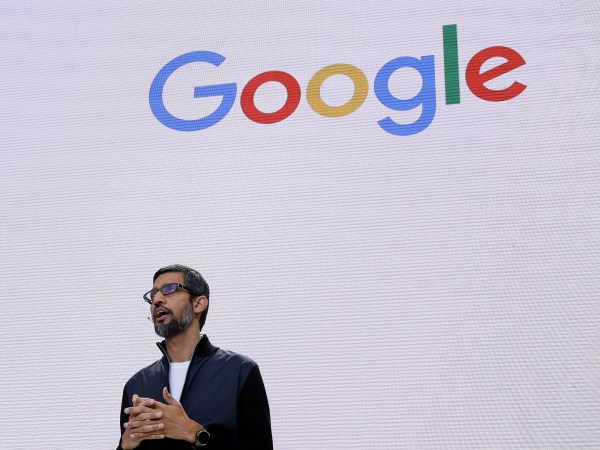 FILE - In this file photo dated Wednesday, May 17, 2017, Google CEO Sundar Pichai delivers the keynote address for the Google I/O conference in Mountain View, Calif. USA.  The Paris administrative court on Wednesday July 12, 2017, in French has annulled a 1.11 billion-euro (US dlrs 1.27 billion) tax adjustment imposed on the Californian firm by France's tax authorities. (AP Photo/Eric Risberg, FILE)