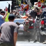 A vehicle plows into a group of protesters marching along 4th Street NE at the Downtown Mall in Charlottesville on the day of the Unite the Right rally on Saturday, August 12, 2017. Photo/Ryan M. Kelly/The Daily Progress