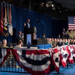 President Donald Trump speaks at Fort Myer in Arlington Va., Monday, Aug. 21, 2017, during a Presidential Address to the Nation about a strategy he believes will best position the U.S. to eventually declare victory in Afghanistan. (AP Photo/Carolyn Kaster)