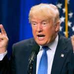 Republican presidential candidate Donald Trump speaks during a campaign stop at Saint Anselm College Monday, June 13, 2016, in Manchester, N.H. (AP Photo/Jim Cole)