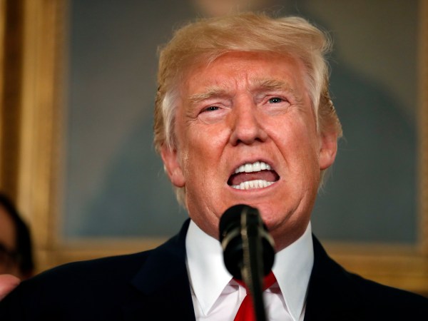 President Donald Trump speaks during an event to sign a memorandum calling for a trade investigation of China, in the Diplomatic Reception Room at the White House, Monday, Aug. 14, 2017, in Washington. (AP Photo/Alex Brandon)
