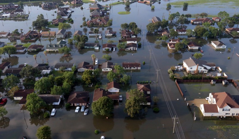 in floodwaters from Tropical Storm Harvey in Houston, Texas, Friday, Sept. 1, 2017. (AP Photo/LM Otero)