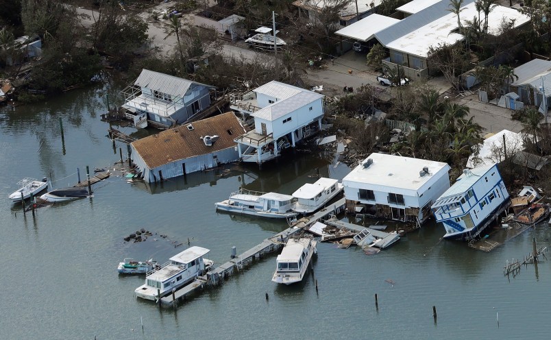 Homes are shown damaged from storm surge  from Hurricane Irma Tuesday, Sept. 12, 2017, in Key West, Fla.  (AP Photo/Chris O'Meara)