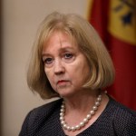 St. Louis Mayor Lyda Krewson holds a press conference at city hall on Tuesday, Sept. 19, 2017. Protests began on Friday after former police officer Jason Stockley was found innocent in the 2011 fatal shooting of Anthony Lamar Smith. Photo by David Carson, dcarson@post-dispatch.com