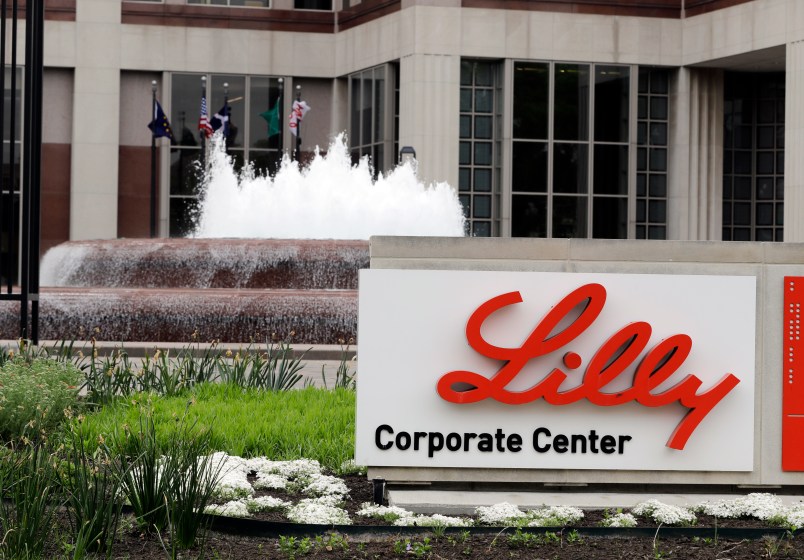 The Eli Lilly and Co corporate headquarters is pictured April 26, 2017, in Indianapolis. (AP Photo/Darron Cummings)