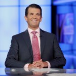 Donald Trump Jr. is interviewed by host Sean Hannity on his Fox News Channel television program, in New York Tuesday, July 11, 2017.  (AP Photo/Richard Drew)