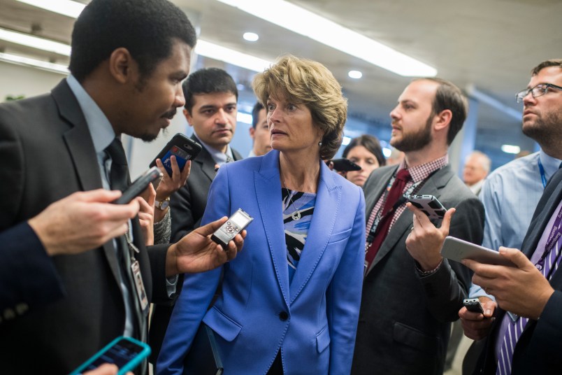 UNITED STATES - SEPTEMBER 07: Sen. Lisa Murkowski, R-Alaska, is seen in the Capitol's senate subway on September 7, 2017. (Photo By Tom Williams/CQ Roll Call)