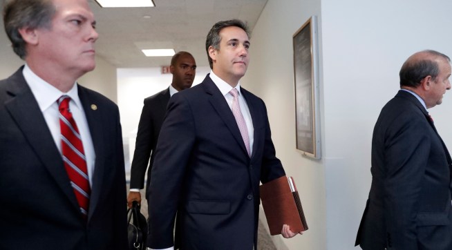 Michael Cohen, President Donald Trump’s personal attorney, arrives on Capitol Hill in Washington, Tuesday, Sept. 19, 2017. Cohen is schedule to testify before the Senate Intelligence Committee in a closed session. (AP Photo/Pablo Martinez Monsivais)