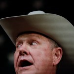 Former Alabama Chief Justice and U.S. Senate candidate Roy Moore speaks at a rally, Monday, Sept. 25, 2017, in Fairhope, Ala. (AP Photo/Brynn Anderson)