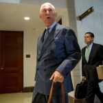 Roger Stone arrives to testify before the House Intelligence Committee, on Capitol Hill, Tuesday, Sept. 26, 2017, in Washington. (AP Photo/Andrew Harnik)