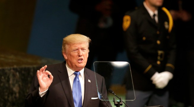 United States President Donald Trump speaks during the United Nations General Assembly at U.N. headquarters, Tuesday, Sept. 19, 2017. (AP Photo/Seth Wenig)