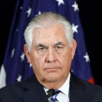 Secretary of State Rex Tillerson listens to a question during a news conference, Thursday, Aug. 17, 2017, at the State Department in Washington. (AP Photo/Jacquelyn Martin)