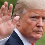 President Donald Trump waves to members of the media before boarding Marine One helicopter on the South Lawn of the White House in Washington, Wednesday, Oct. 11, 2017, for a short trip to Andrews Air Force Base, Md., and then onto Harrisburg, Pa. (AP Photo/Pablo Martinez Monsivais)