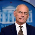 White House Chief of Staff John Kelly listen to a reporter's question during the daily briefing at the White House in Washington, Thursday, Oct. 12, 2017. (AP Photo/Susan Walsh)