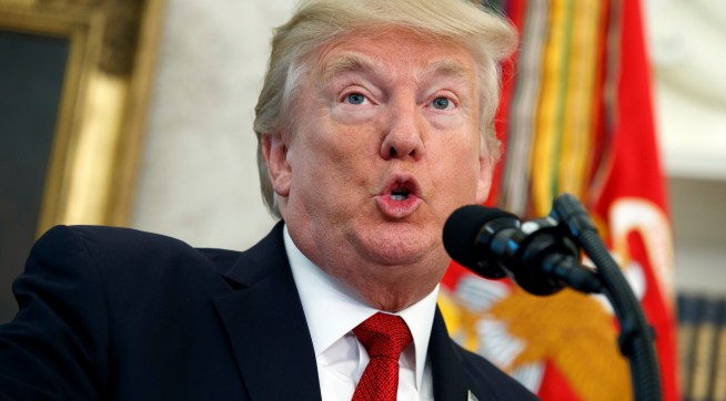 President Donald Trump speaks to the winners from the National Minority Enterprise Development Week Awards Program, in the Oval Office of the White House, Tuesday, Oct. 24, 2017, in Washington. (AP Photo/Evan Vucci)