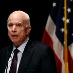 Sen. John McCain, R-Ariz., delivers remarks at the U.S. Naval Academy in Annapolis, Md., Monday, Oct. 30, 2017. McCain, who graduated from the Academy in 1958, returned to his alma mater to address the Brigade of Midshipmen on leadership and service to the nation. (AP Photo/Patrick Semansky)