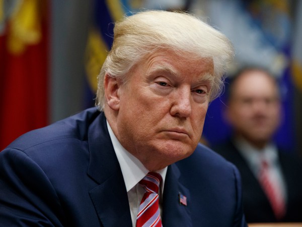 President Donald Trump listens during a meeting on tax policy with business leaders in the Roosevelt Room of the White House, Tuesday, Oct. 31, 2017, in Washington. (AP Photo/Evan Vucci)