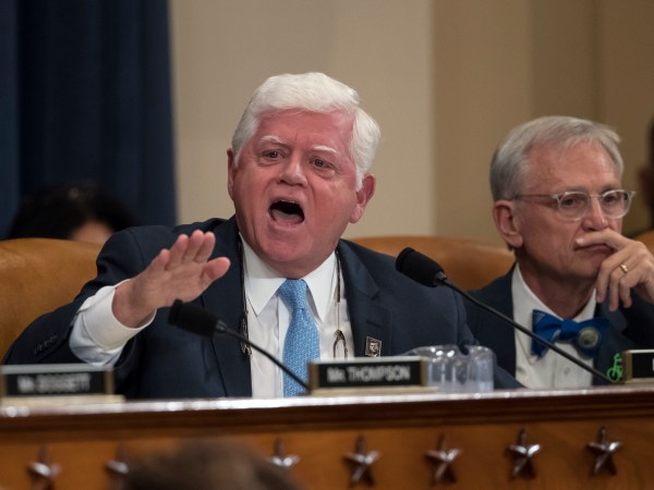 Rep. John Larson, D-Conn., joined at right by Rep. Earl Blumenauer, D-Ore., questions House Ways and Means Committee Chairman Kevin Brady, R-Texas, saying that "This is not an honorable time or day for this committee," as the panel begins the markup process of the GOP's far-reaching tax overhaul, on Capitol Hill in Washington, Monday, Nov. 6, 2017. (AP Photo/J. Scott Applewhite)