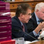 Rep. Jim Renacci, R-Ohio, joined at right by Rep. Pat Meehan, R-Pa., makes a point as the House Ways and Means Committee continues its debate over the Republican tax reform package, on Capitol Hill in Washington, Wednesday, Nov. 8, 2017. (AP Photo/J. Scott Applewhite)