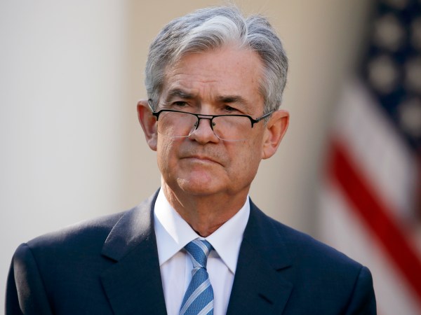 Federal Reserve board member Jerome Powell stands as President Donald Trump announces him as his nominee for the next chair of the Federal Reserve in the Rose Garden of the White House in Washington, Thursday, Nov. 2, 2017. (AP Photo/Alex Brandon)