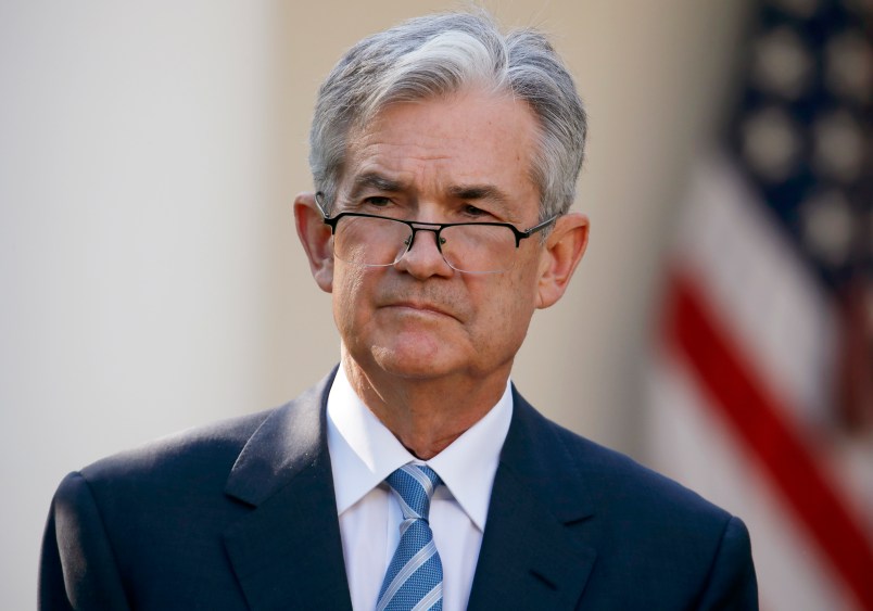 Federal Reserve board member Jerome Powell stands as President Donald Trump announces him as his nominee for the next chair of the Federal Reserve in the Rose Garden of the White House in Washington, Thursday, Nov. 2, 2017. (AP Photo/Alex Brandon)