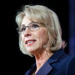 U.S. Education Secretary Betsy DeVos speaks during a dinner hosted by the Washington Policy Center, Friday, Oct. 13, 2017, in Bellevue, Wash. (AP Photo/Ted S. Warren)