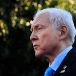 Senate Finance Committee Chairman Orrin Hatch, R-Utah, speaks to reporters following a meeting with President Donald Trump at the White House in Washington, Monday, Nov. 27, 2017.  (AP Photo/Manuel Balce Ceneta)