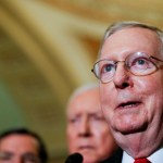 Senate Majority Leader Mitch McConnell of Ky., talks with the media after Senate Republicans met with President Donald Trump on Capitol Hill, Tuesday, Nov. 28, 2017, in Washington. (AP Photo/Alex Brandon)