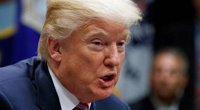 President Donald Trump speaks during a meeting on tax policy with business leaders in the Roosevelt Room of the White House, Tuesday, Oct. 31, 2017, in Washington. (AP Photo/Evan Vucci)