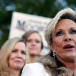 Kayla Moore, wife if former Alabama Chief Justice and U.S. Senate candidate Roy Moore, speaks at a press conference, Friday, Nov. 17, 2017, in Montgomery, Ala. (AP Photo/Brynn Anderson)