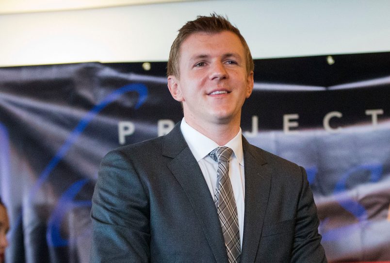 James O'Keefe, President of Project Veritas Action, waits to be introduced during a news conference at the National Press Club in Washington, Tuesday, Sept. 1, 2015. (AP Photo/Pablo Martinez Monsivais)