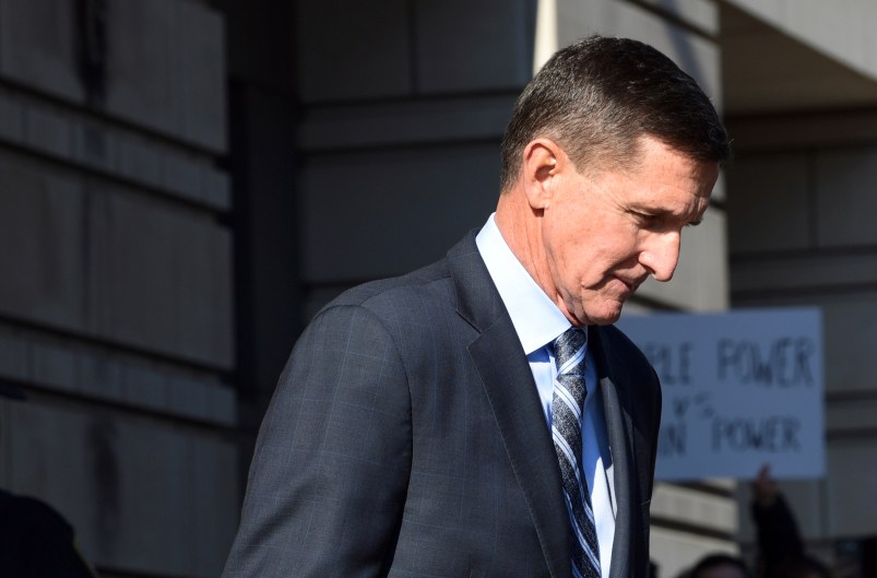 Former Trump national security adviser Michael Flynn leaves federal court in Washington, Friday, Dec. 1, 2017. (AP Photo/Susan Walsh)