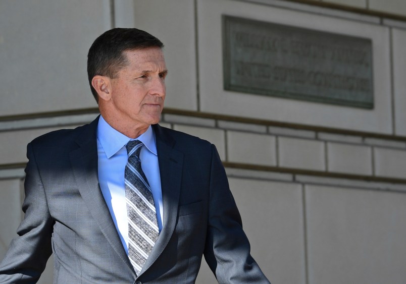 Former Trump national security adviser Michael Flynn leaves federal court in Washington, Friday, Dec. 1, 2017. (AP Photo/Susan Walsh)