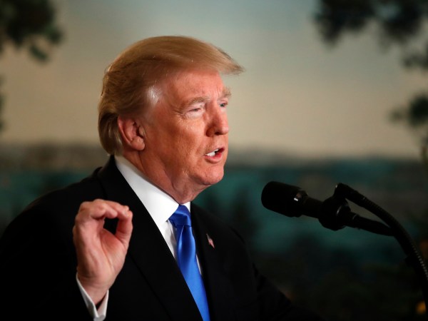 President Donald Trump speaks in the Diplomatic Reception Room of the White House, Wednesday, Dec. 6, 2017, in Washington. Trump recognized Jerusalem as Israel's capital despite intense Arab, Muslim and European opposition to a move that would upend decades of U.S. policy and risk potentially violent protests. (AP Photo/Alex Brandon)