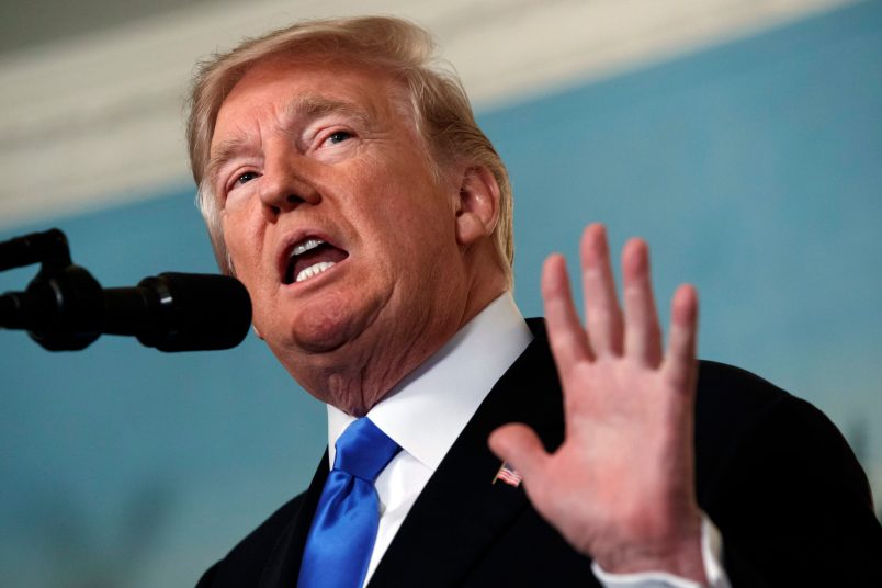 President Donald Trump delivers a statement to officially recognize Jerusalem as the capital of Israel, in the Diplomatic Reception Room of the White House, Wednesday, Dec. 6, 2017, in Washington. (AP Photo/Evan Vucci)