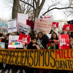 Demonstrators march during an Immigration rally in support of the Deferred Action for Childhood Arrivals (DACA), and Temporary Protected Status (TPS), programs, at Capitol Hill in Washington, Wednesday, Dec. 6, 2017. ( AP Photo/Jose Luis Magana)