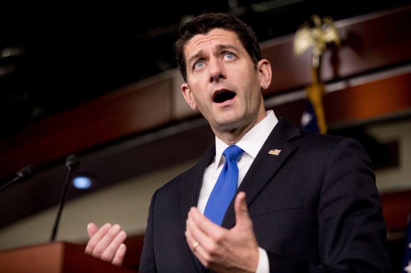 House Speaker Paul Ryan of Wis., speaks at his weekly press conference on Capitol Hill in Washington, Thursday, Nov. 17, 2016. (AP Photo/Andrew Harnik)