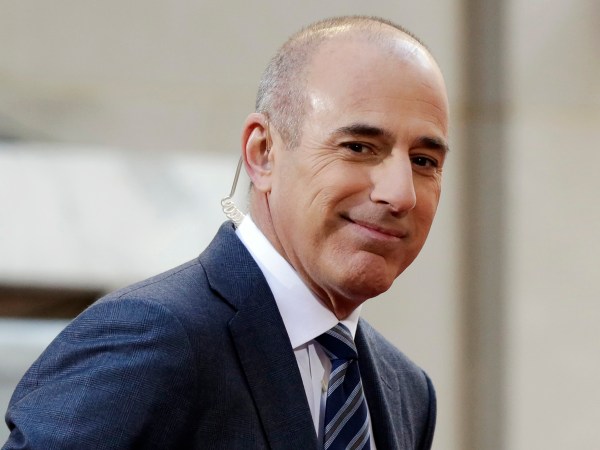 Matt Lauer, co-host of the NBC "Today" television program, appears on set in Rockefeller Plaza, in New York, Thursday, April 21, 2016. (AP Photo/Richard Drew)