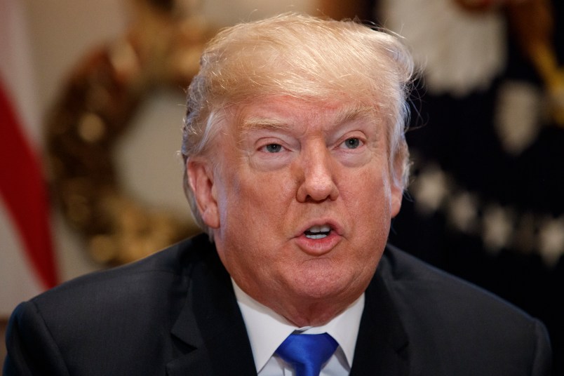 President Donald Trump speaks during a cabinet meeting at the White House, Wednesday, Dec. 20, 2017, in Washington. (AP Photo/Evan Vucci)