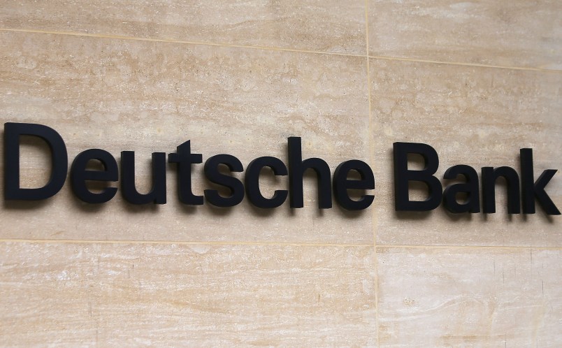 Brexit. File photo dated 26/09/16 of a Deutsche Bank office in London, as the chief executive of the bank has said Frankfurt is now battling New York and Singapore for UK banking jobs in the run-up to Brexit, having already emerged as a clear winner among its European peers. Issue date: Wednesday September 6, 2017. John Cryan said that while financial hubs like Paris, Amsterdam and Dublin would undoubtedly benefit from the UK's post-Brexit exodus, none have the infrastructure to take a large portion of business from London. See PA story CITY DeutscheBank. Photo credit should read: Philip Toscano/PA Wire URN:32679622