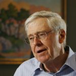 In this February 26, 2007 file photograph, Charles Koch, head of Koch Industries, talks passionately about his new book on Market Based Management. (Bo Rader/Wichita Eagle/MCT)