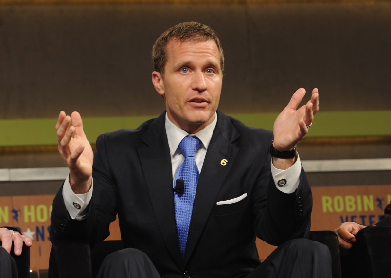 speaks at the Robin Hood Veterans Summit at Intrepid Sea-Air-Space Museum on May 7, 2012 in New York City.