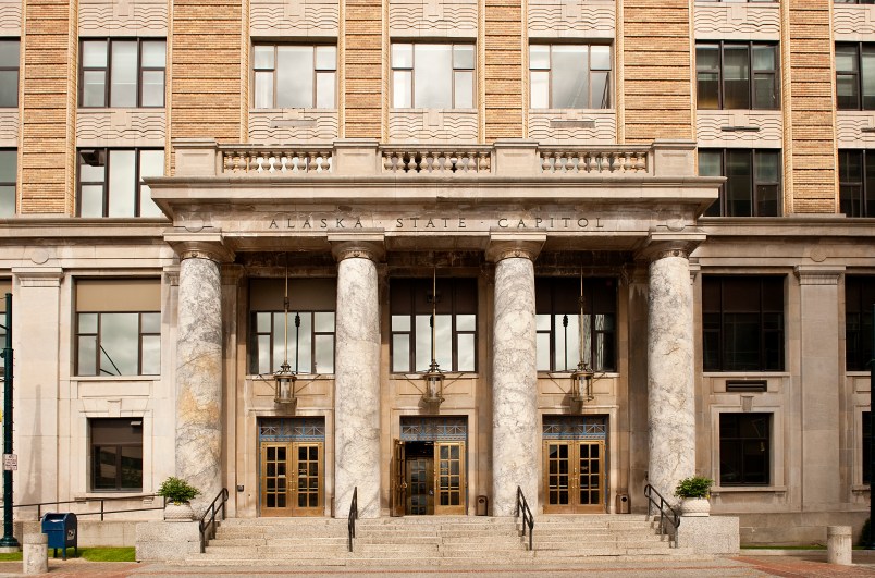 DOWNTOWN JUNEAU, JUNEAU, ALASKA, UNITED STATES - 2009/06/21: The Alaska State Capitol building. (Photo by John Greim/LightRocket via Getty Images)