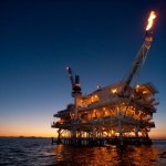 Gas is flared off from a flame boom aboard offshore oil and gas platform Edith in the Beta Field off the coast of Long Beach, California, U.S.  Senators from California, Oregon and Washington introduced legislation to ban offshore oil drilling off the West Coast amid mounting concern about the BP Deepwater Horizon rig spill spreading in the Gulf of Mexico.