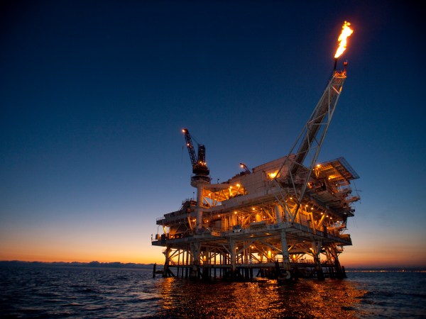 Gas is flared off from a flame boom aboard offshore oil and gas platform Edith in the Beta Field off the coast of Long Beach, California, U.S.  Senators from California, Oregon and Washington introduced legislation to ban offshore oil drilling off the West Coast amid mounting concern about the BP Deepwater Horizon rig spill spreading in the Gulf of Mexico.