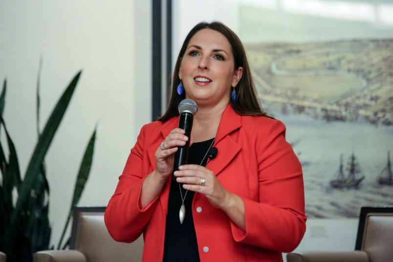 Ronna Romney McDaniel, then chairwoman of the Michigan Republican Party, leads a panel of Republican women to discuss the topic "All Issues are Women's Issues," at the Sheraton hotel on Sept. 19, 2016 in Novi, Mich. (Kimberly P. Mitchell/Detroit Free Press/TNS)